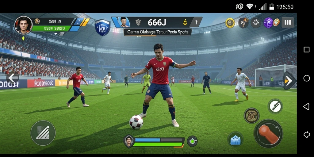 Tampilan gameplay seru dalam 666J dengan aksi olahraga yang intens.