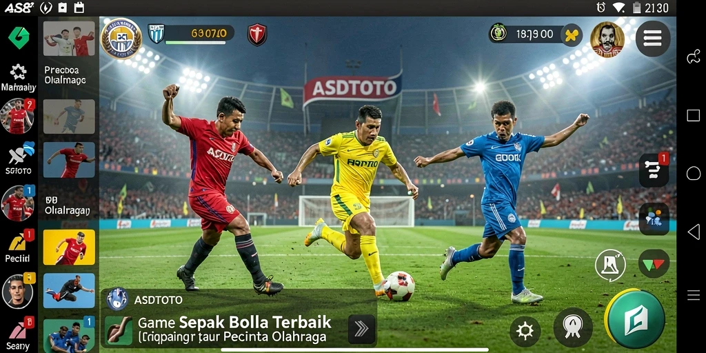 Tangkapan layar menunjukkan gameplay menarik dalam pertandingan sepak bola.