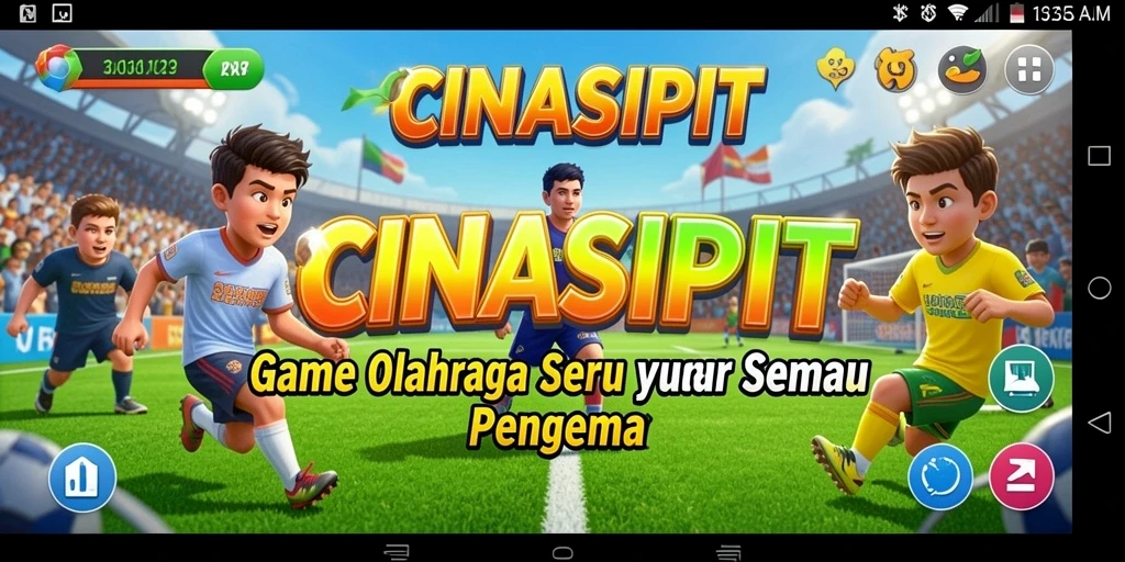 Tampilan gameplay mendebarkan dari CINASIPIT dengan aksi olahraga nyata.