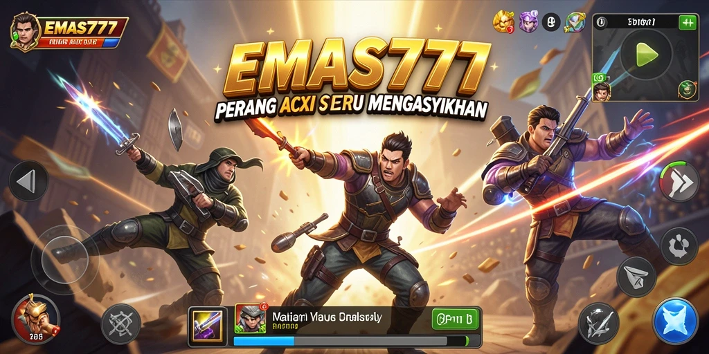 Tampilan gameplay seru dari EMAS777 dengan aksi mendebarkan.