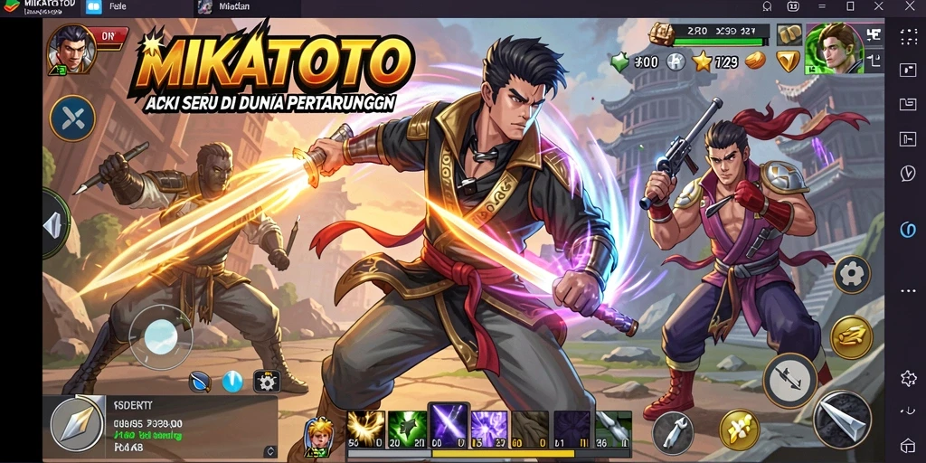 Tangkapan layar gameplay MIKATOTO yang menampilkan aksi seru dalam pertarungan.