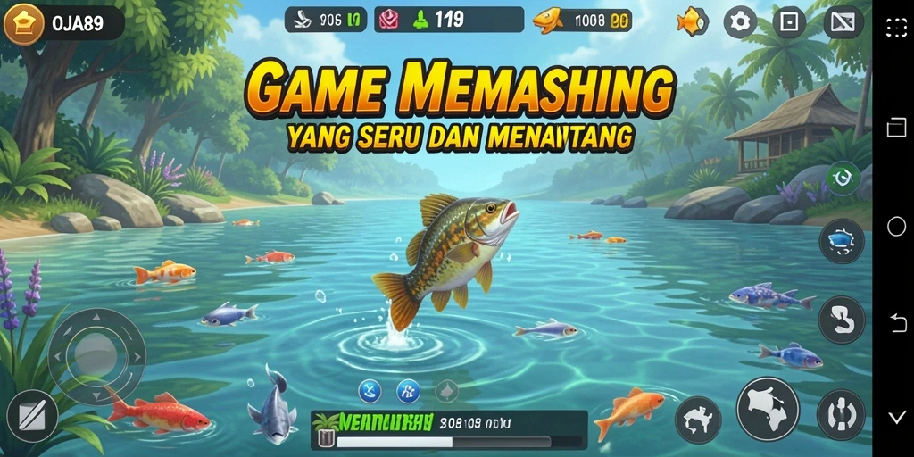 Gameplay OJA89 menampilkan aksi memancing yang mendebarkan dan indah.