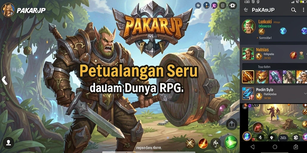Screenshot gameplay PAKARJP menampilkan aksi seru dalam pertarungan RPG.
