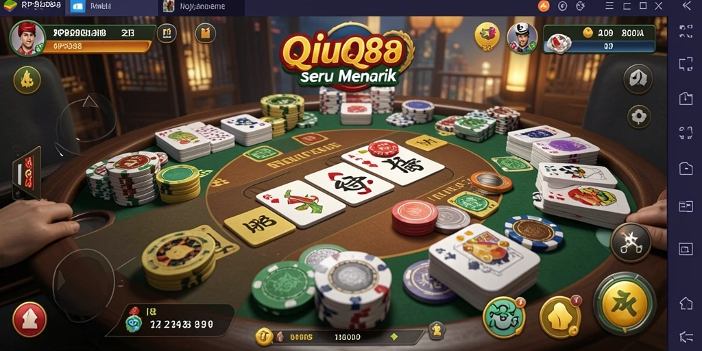 Tampilan gameplay RP8888 yang seru dan menantang kartu QiuQiu.
